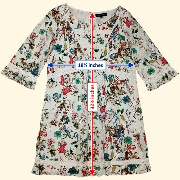 Anthropologie Sanctuary Ellie White Floral Print Lined Eyelet Causal Dress Sz S - Picture 10 of 10